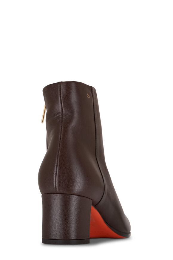 Santoni Halfrida Dark Brown Leather Bootie, 50mm - view 3