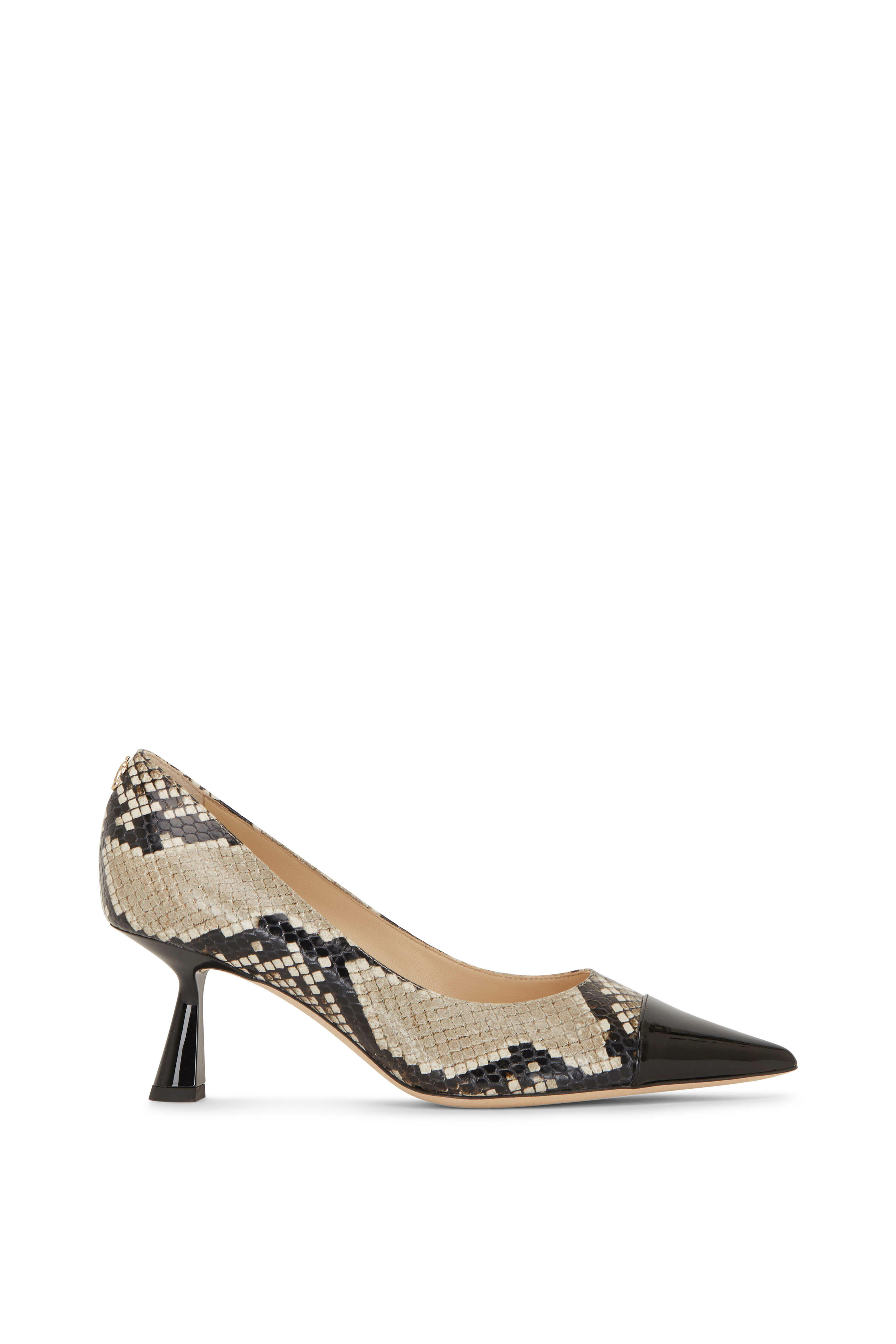 Jimmy Choo - Rene Snake Print Leather Patent Toe Pump, 65mm