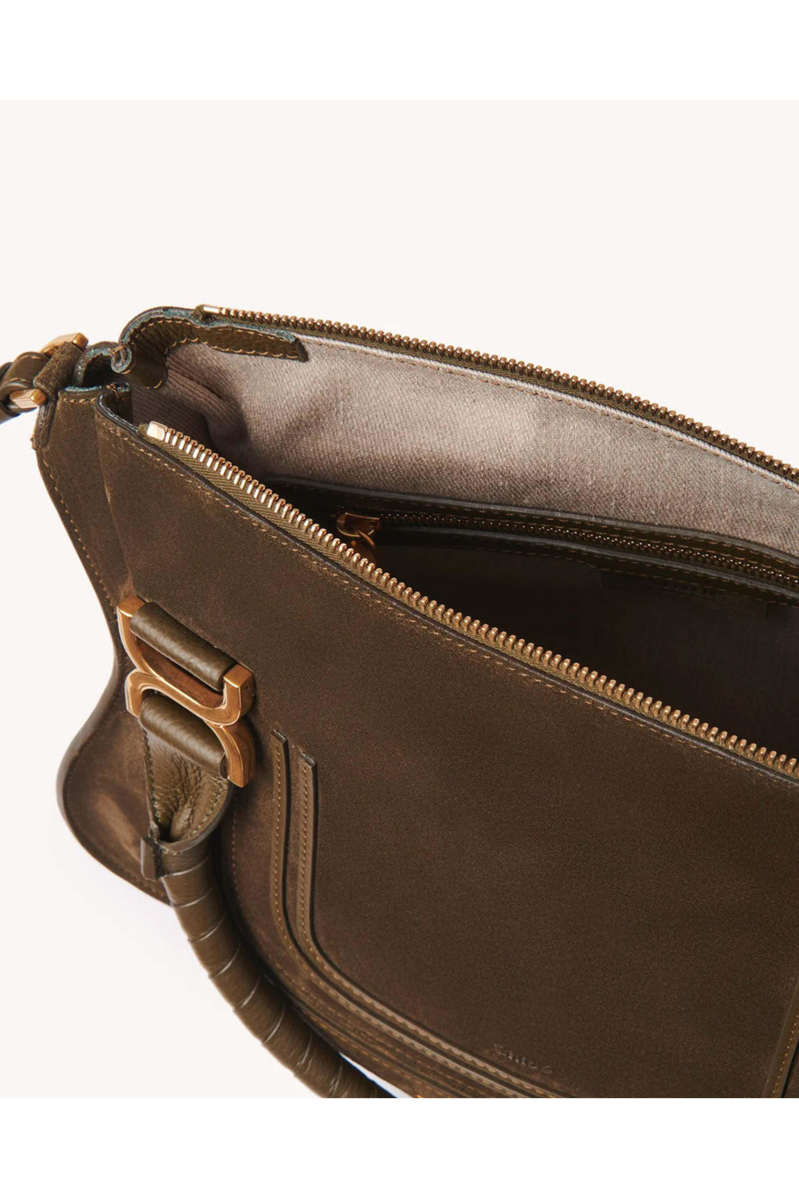 Chloé - Medium Marcie Double Carry Satchel in Deep OIive