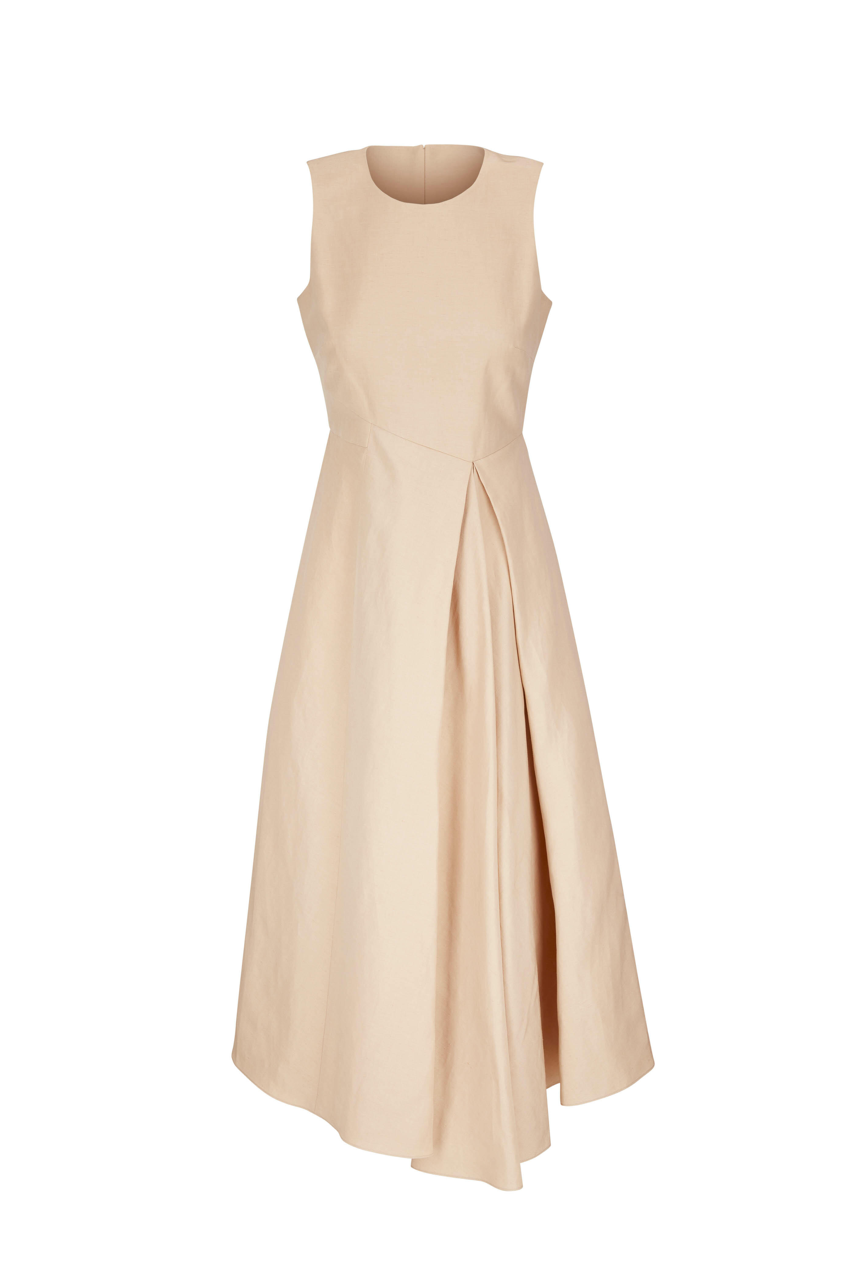 Lafayette 148 New York - Dune Silk & Linen Pleated Dress