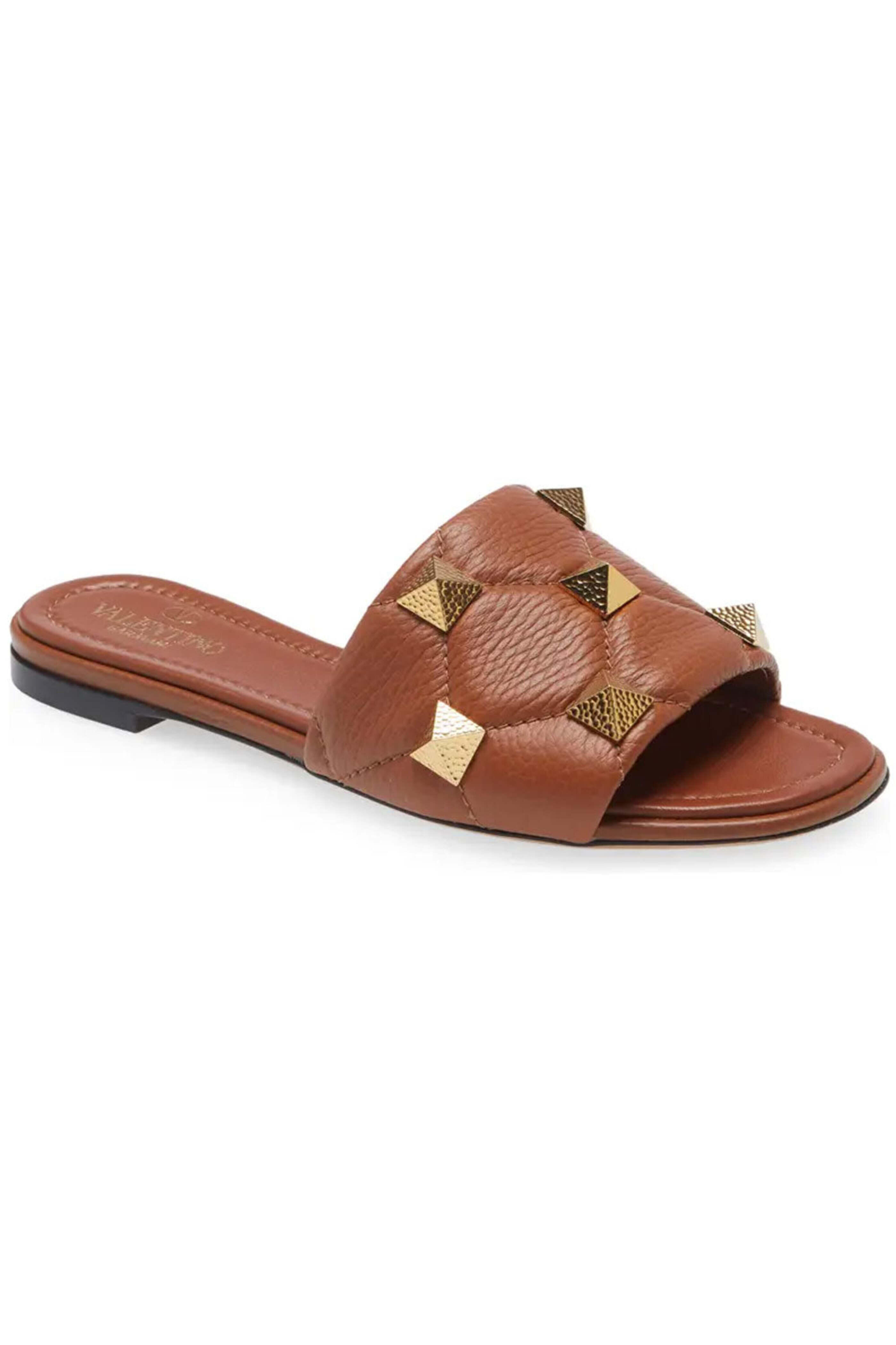 Valentino Garavani - Roman Stud Slide Sandal in Selleria