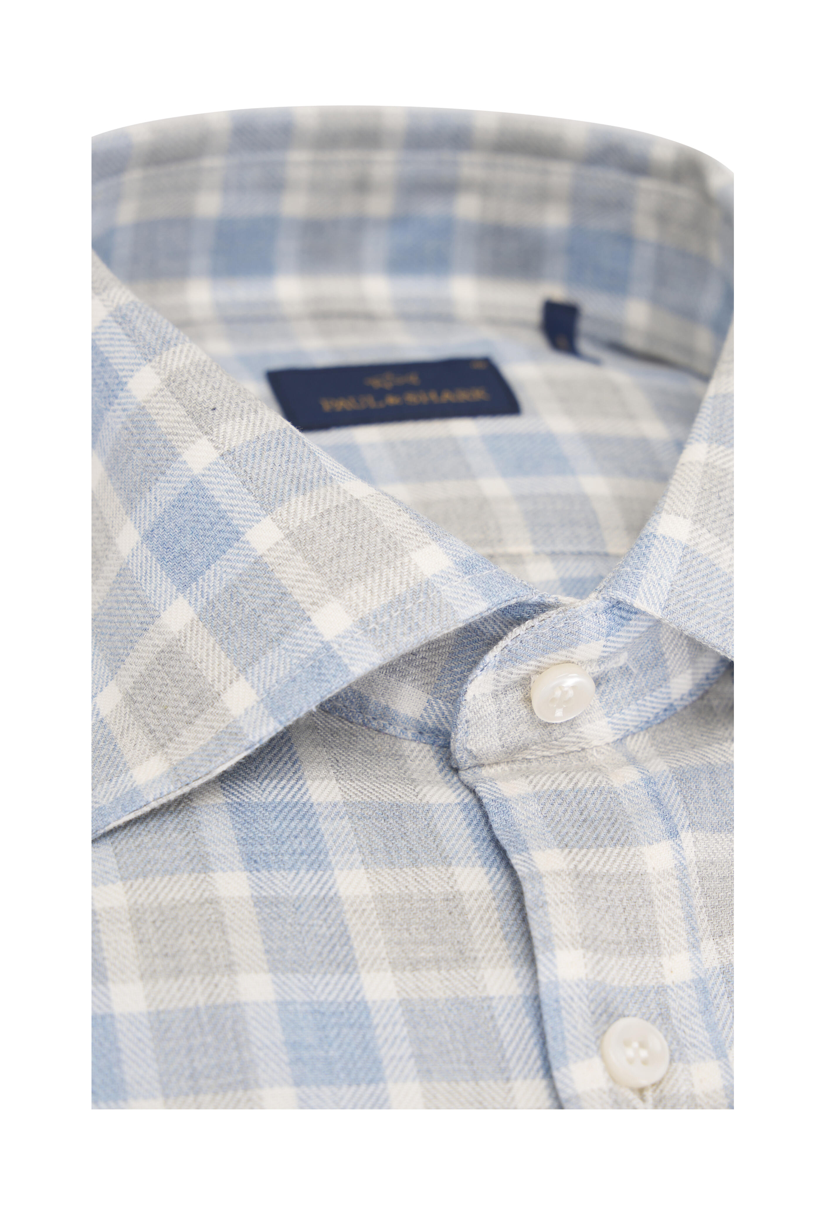 Paul & Shark - Gray & Light Blue Check Cotton Sport Shirt