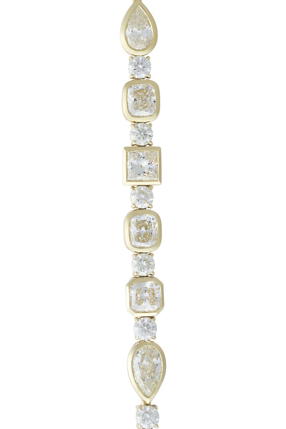 Lowy & Co 18k Yellow Gold Diamond Bezel Bracelet - view 2