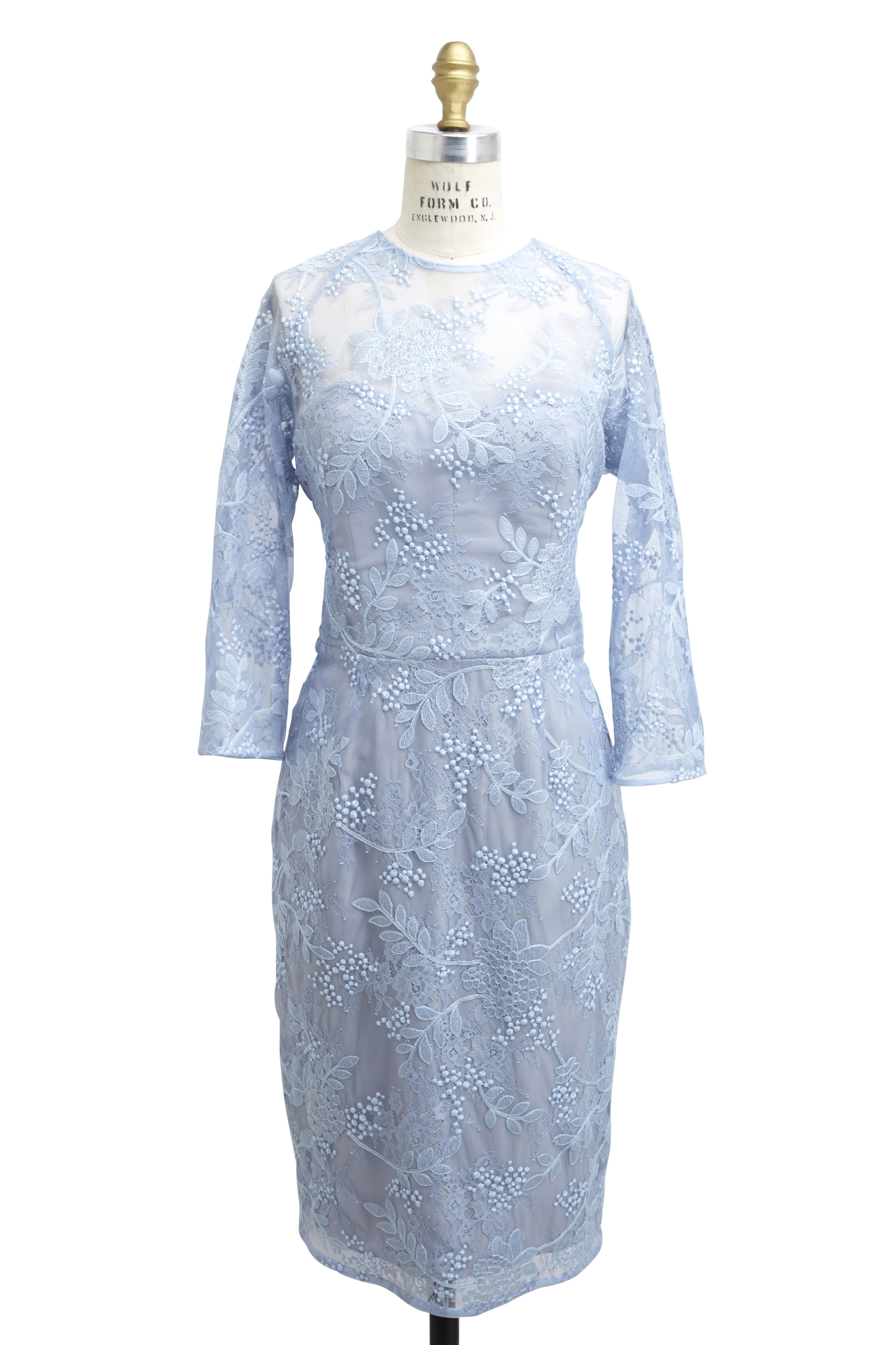 lela rose chantilly lace dress Lela Rose Chantilly Lace V-Neck Midi Dress In Green - 70% Off