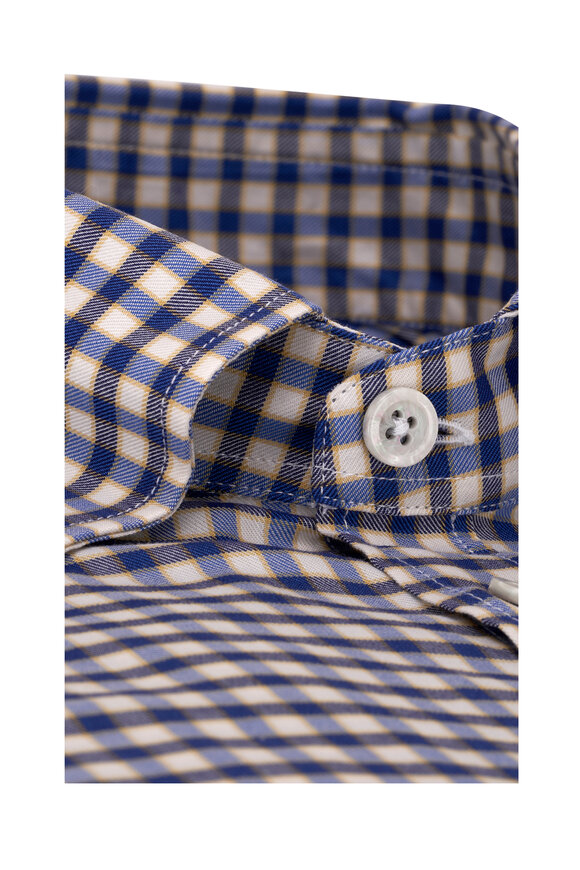 Maurizio Baldassari - Blue & Yellow Check Cotton Sport Shirt 