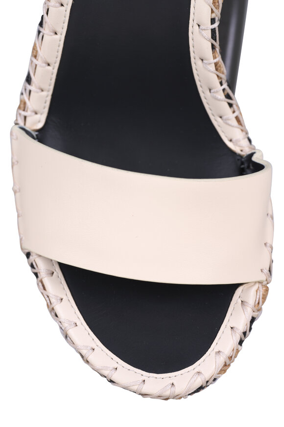 Valentino Garavani - Black & Ivory Rockstud Espadrille Wedge, 105mm