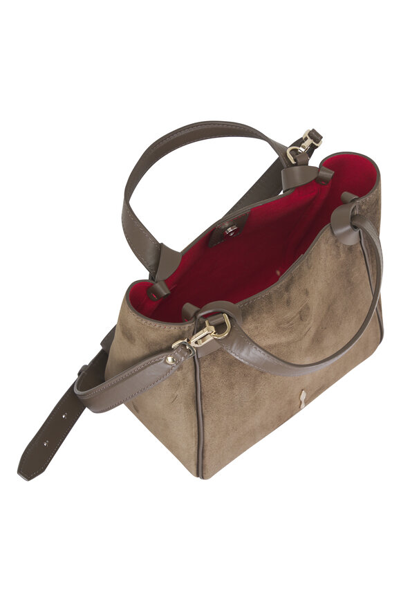 Christian Louboutin Mini Bettina Taupe Suede Tote - view 4