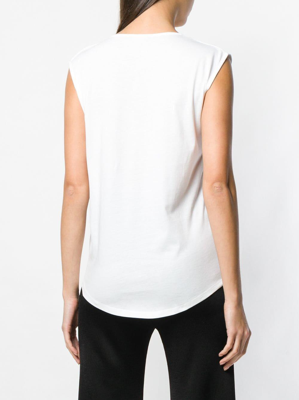 Balmain - White Foil Logo Shoulder Button T-Shirt