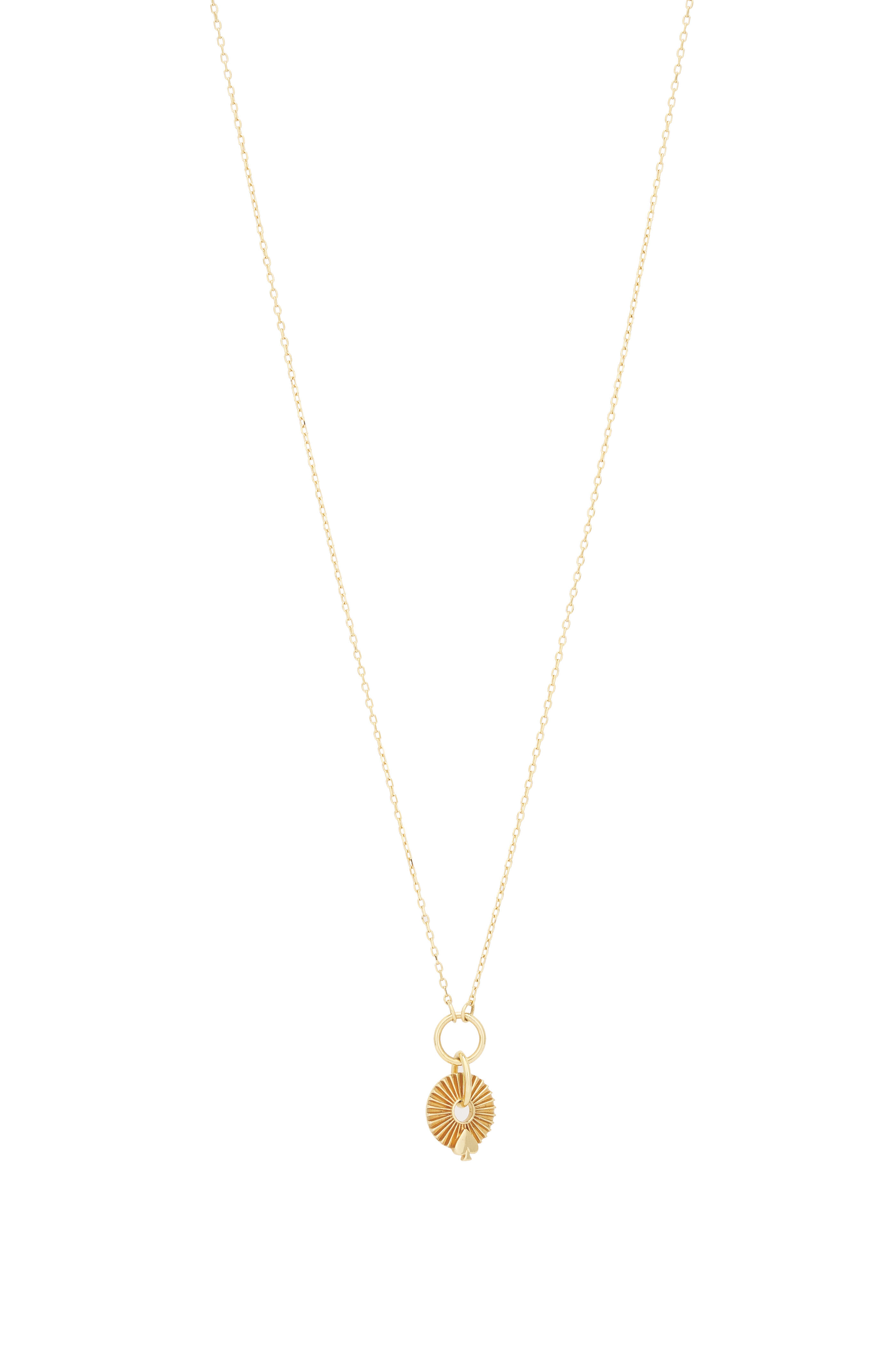 Foundrae - Spade Reverie Gold Disk Drop Necklace