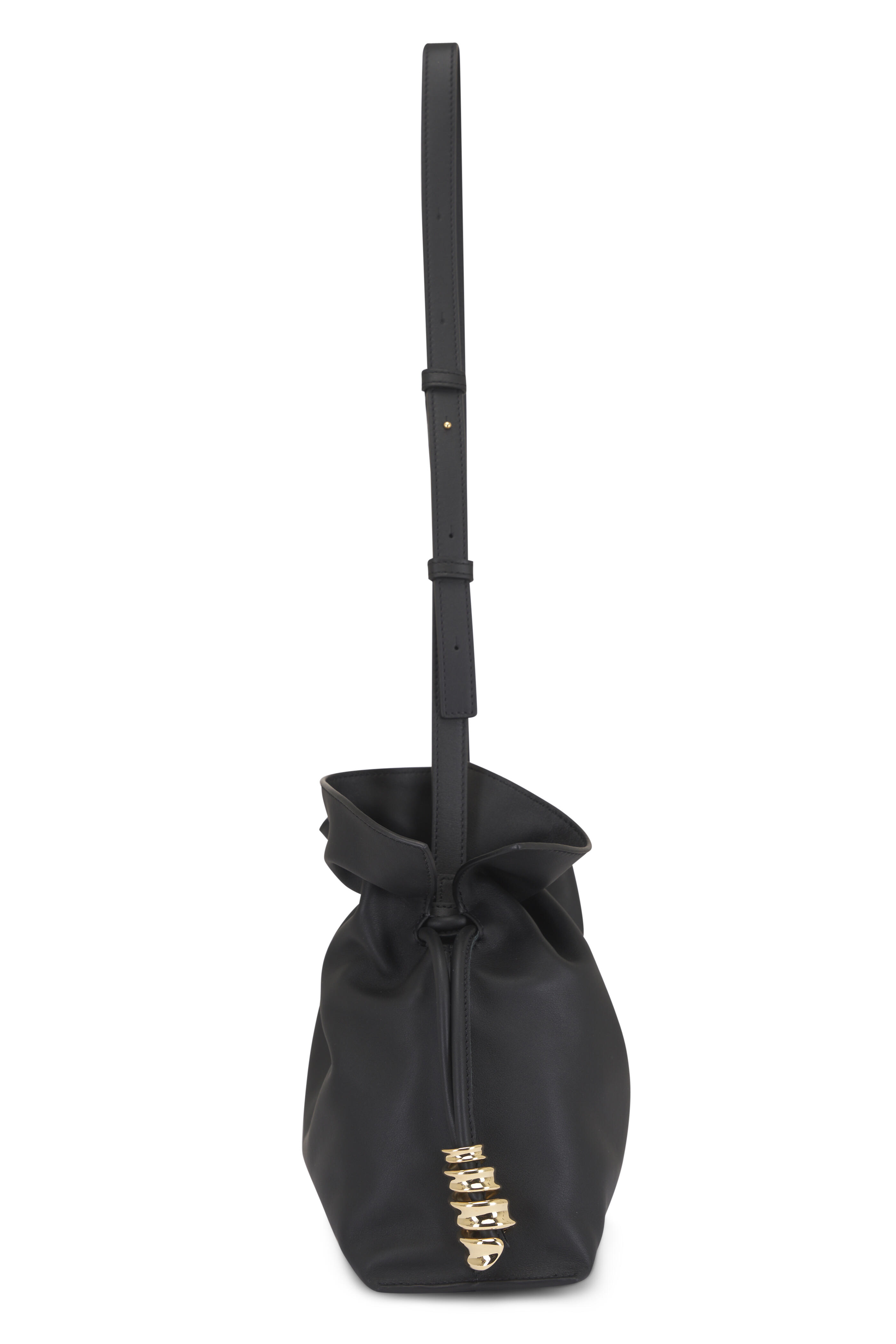 Loewe - Medium Coil Flamenco Black Leather Clutch