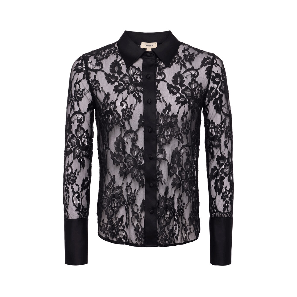 L'Agence Black Reims Lace Blouse Mitchell Stores