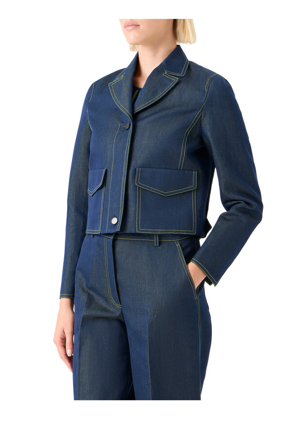 Akris Punto Dark Blue Denim Boxy Jacket - view 4