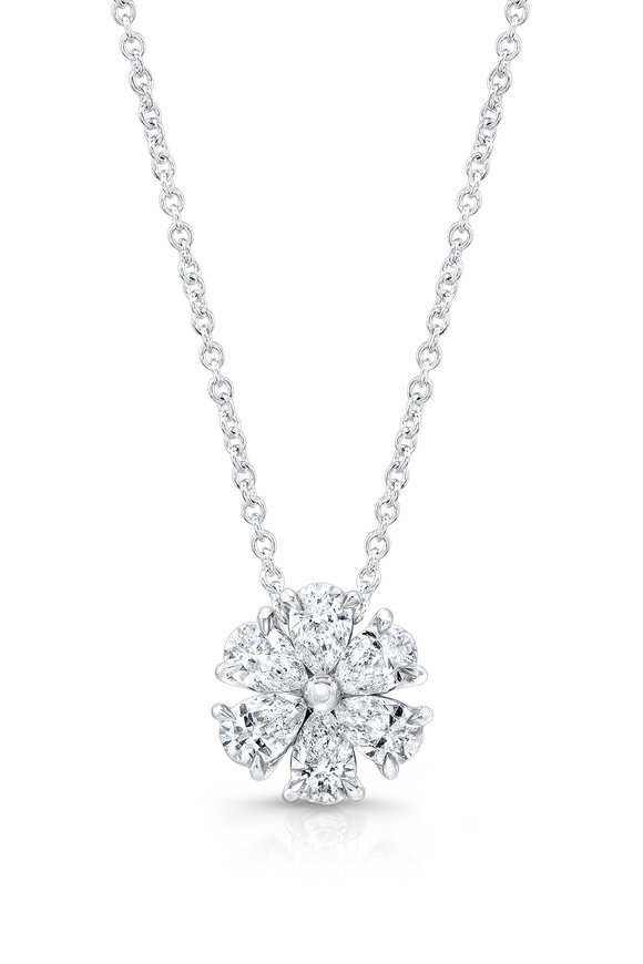 Rahaminov - Pear Shaped Brilliant Diamond Pendant Necklace