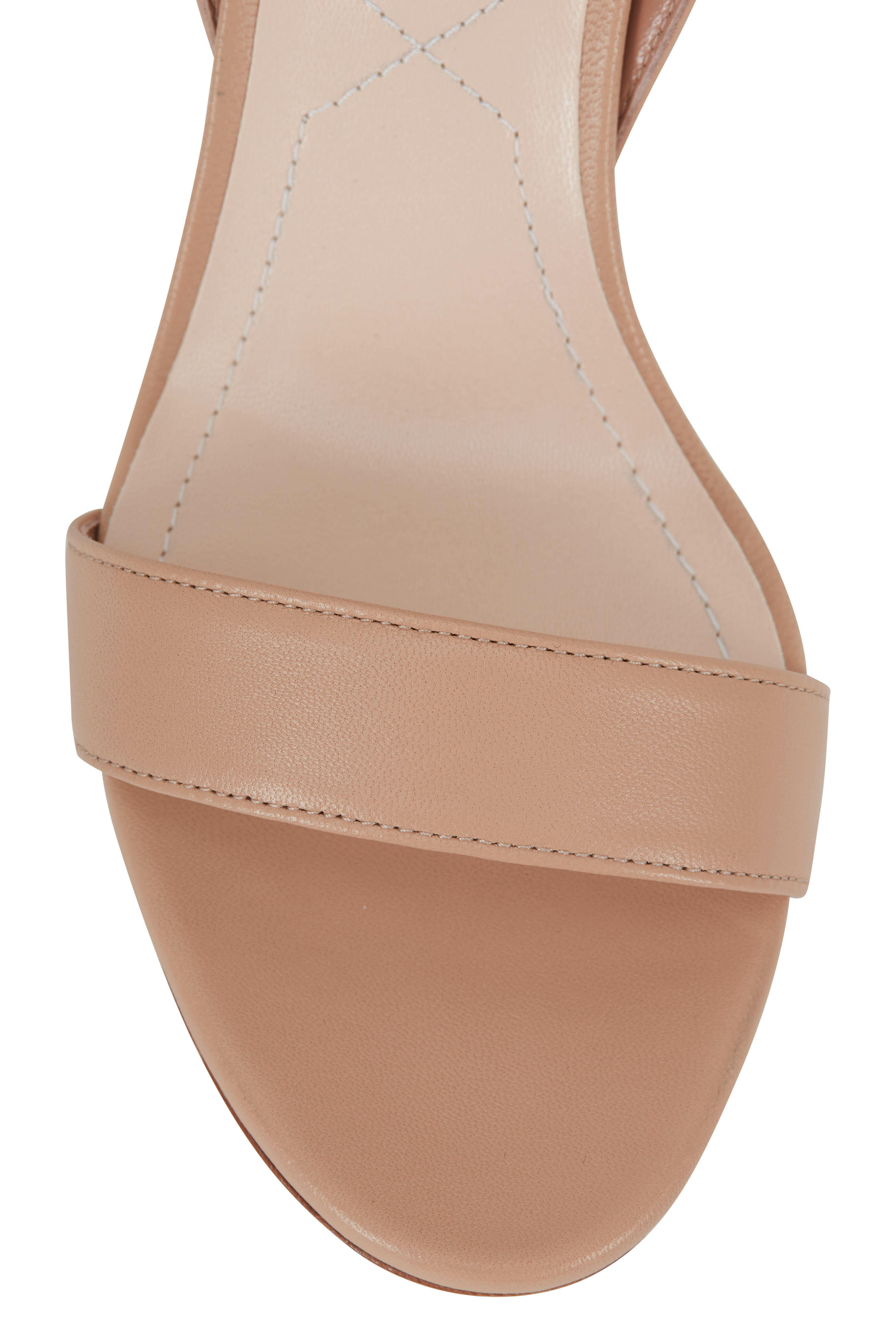 Nicholas Kirkwood - Lola Basic Beige Leather Pearl Inset Sandal, 70mm