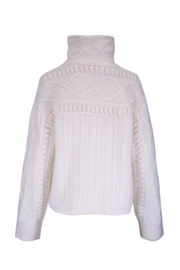 Guest in Residence Super Cloud Cream Cable Knit Turtleneck - view 2