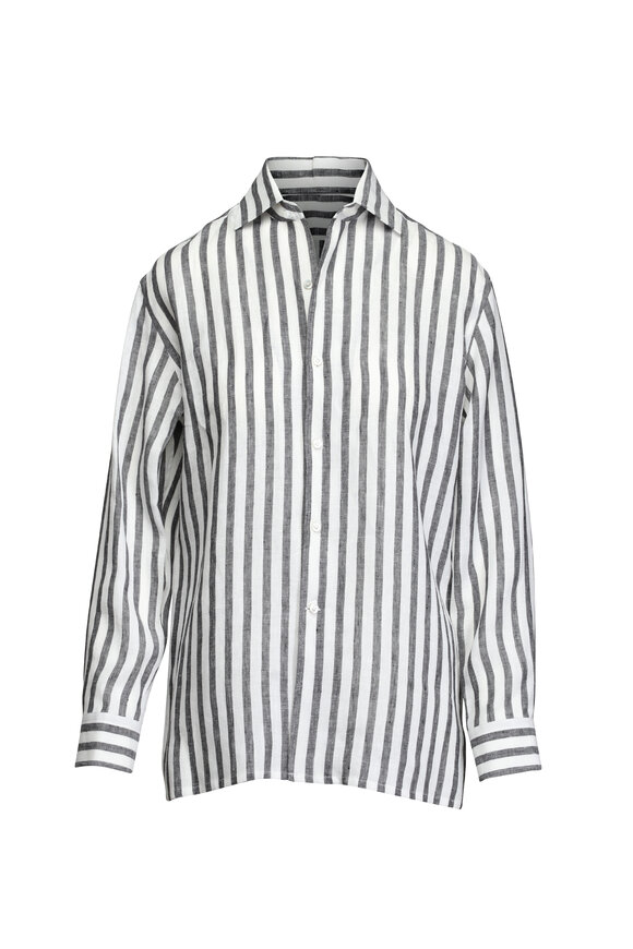 Ralph Lauren Capri Relaxed Fit Striped Linen Shirt