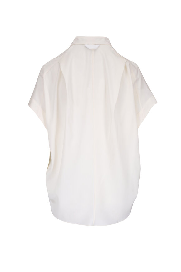 Zero + Maria Cornejo - Fin Gabin White Pepper Silk Charmeuse Blouse