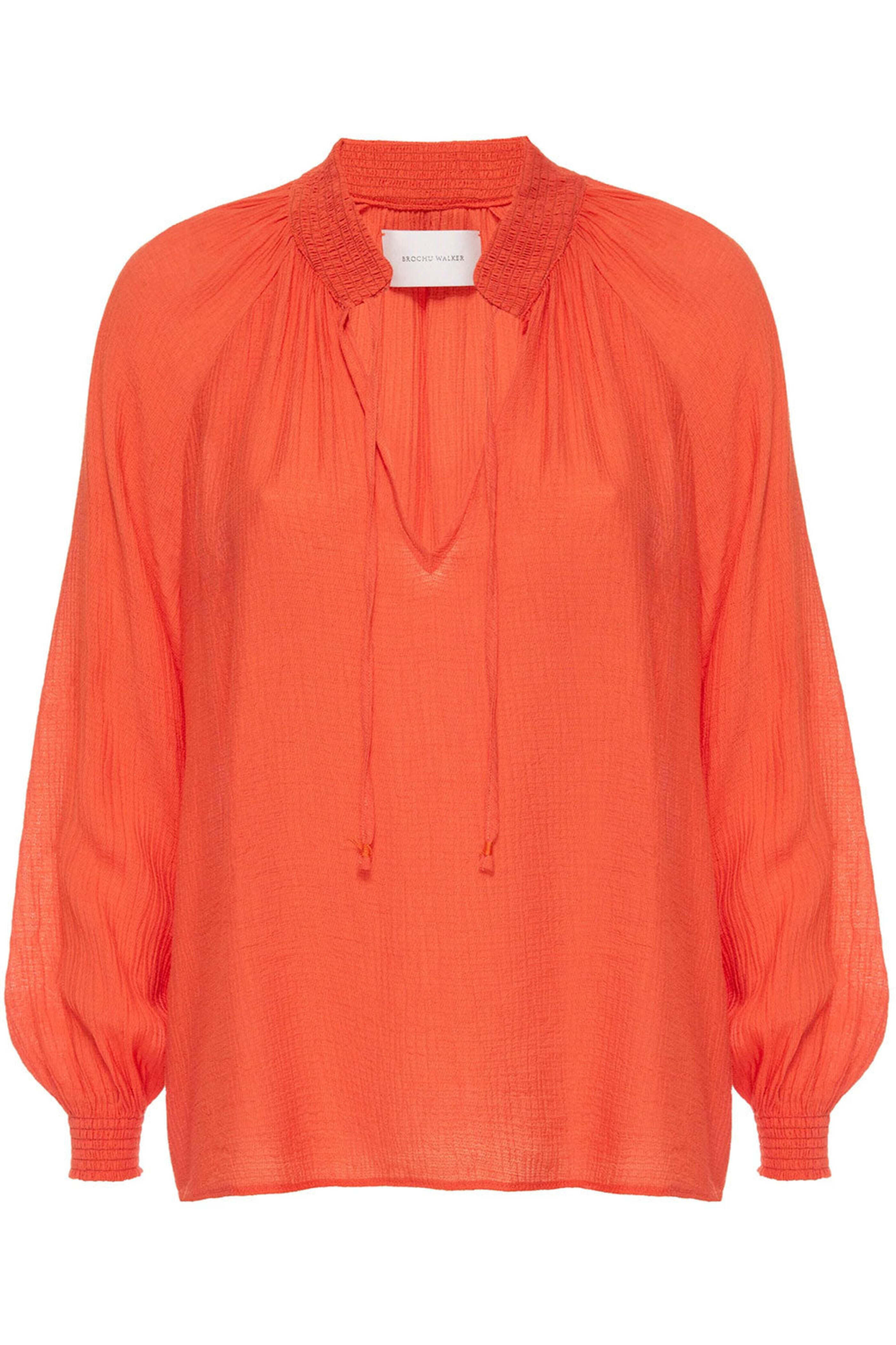Brochu Walker - Papaya Crinkle Amaia Blouse | Mitchell Stores