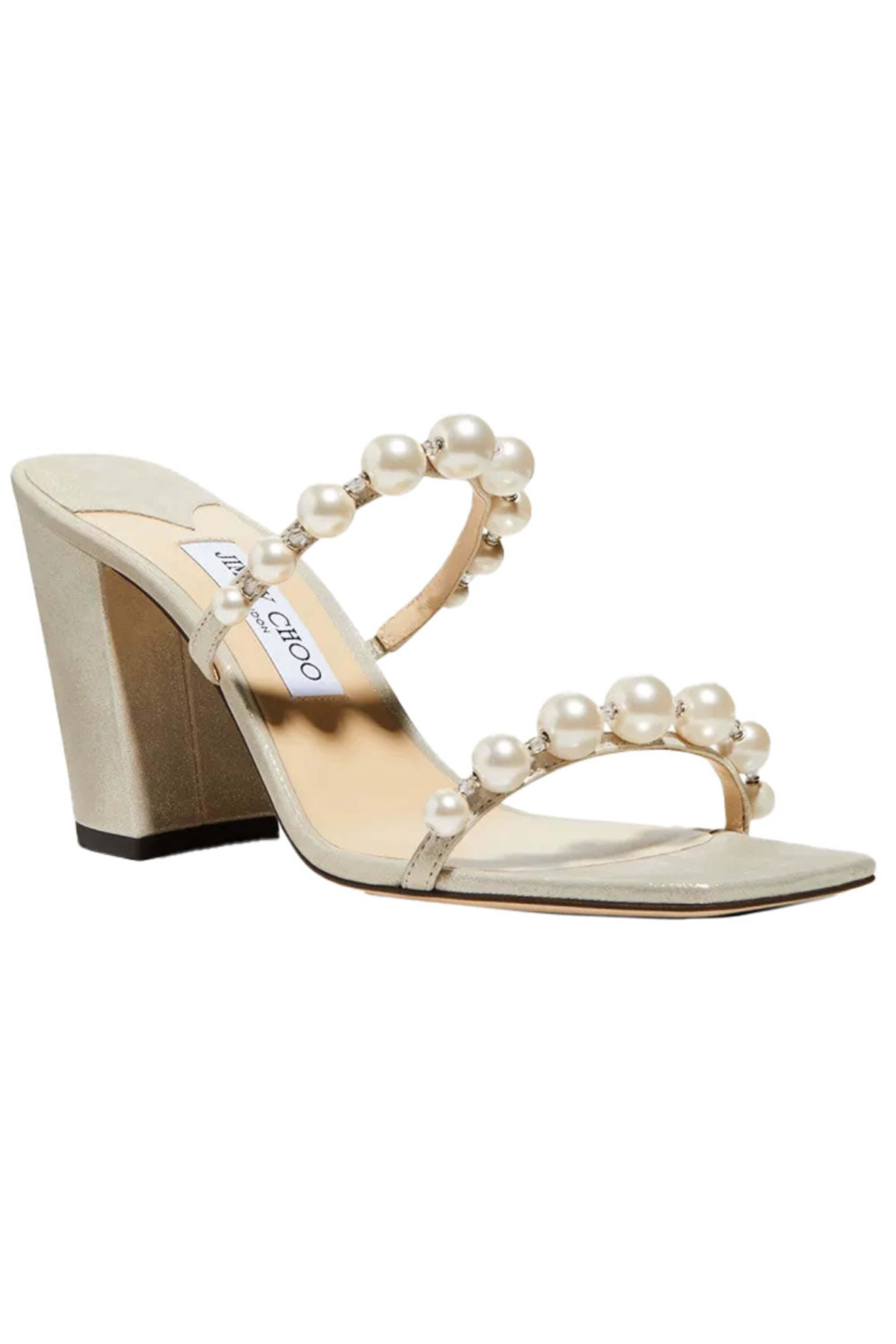 Jimmy Choo - Amara Pearl Sandal in Champagne and White