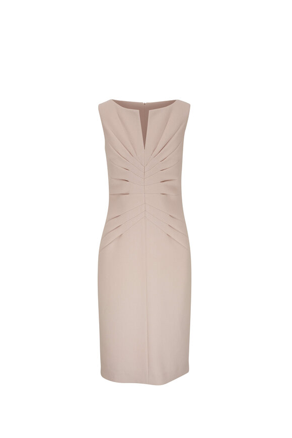 Kiton - Beige Ruched Wool Midi Dress