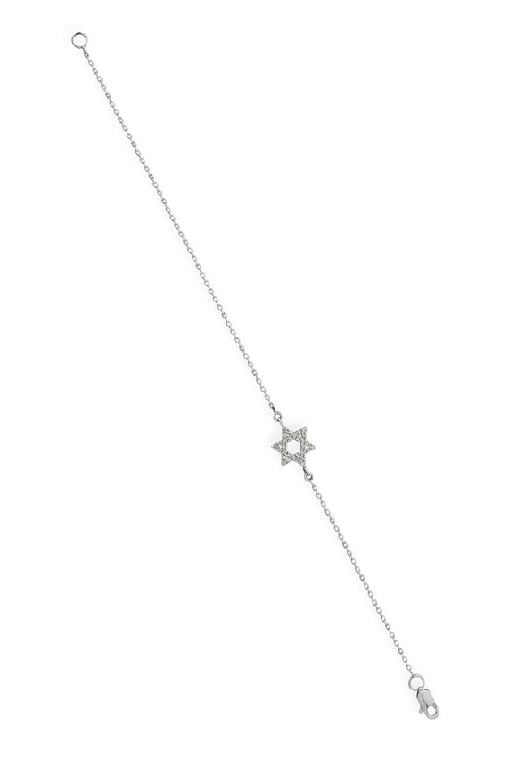 Sydney Evan 14k White Gold Small Star of David Bracelet - view 1