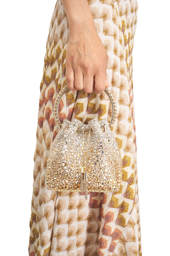Jimmy Choo Bon Bon Gold & Silver Embellished Top Handle Bag - view 3