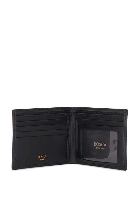 Bosca - Saffiano Black Grained Leather Bi-Fold Wallet