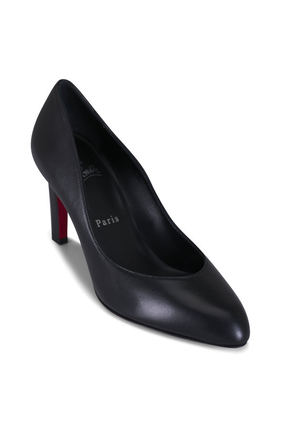 Christian Louboutin Fannylove Black Leather Pump, 85mm