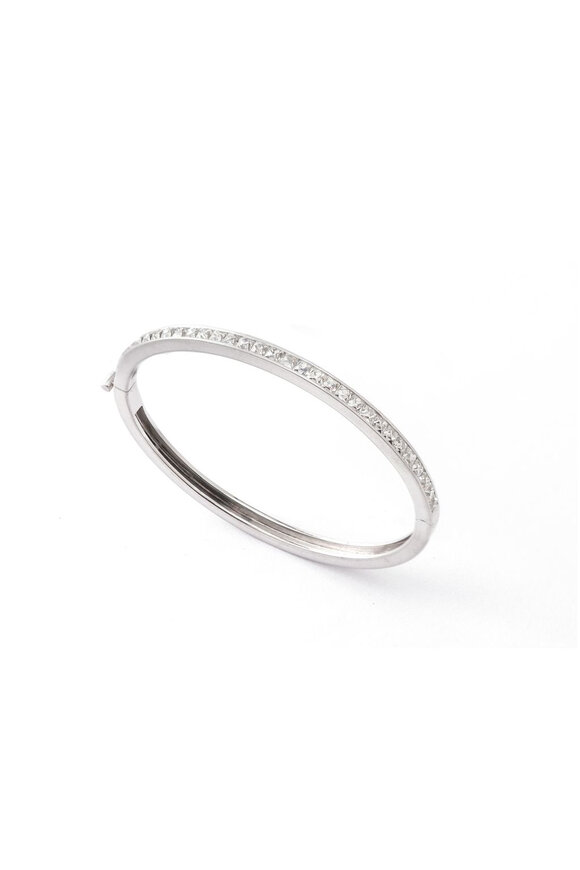 Sylva & Cie Small French Cut Diamond Bangle Bracelet