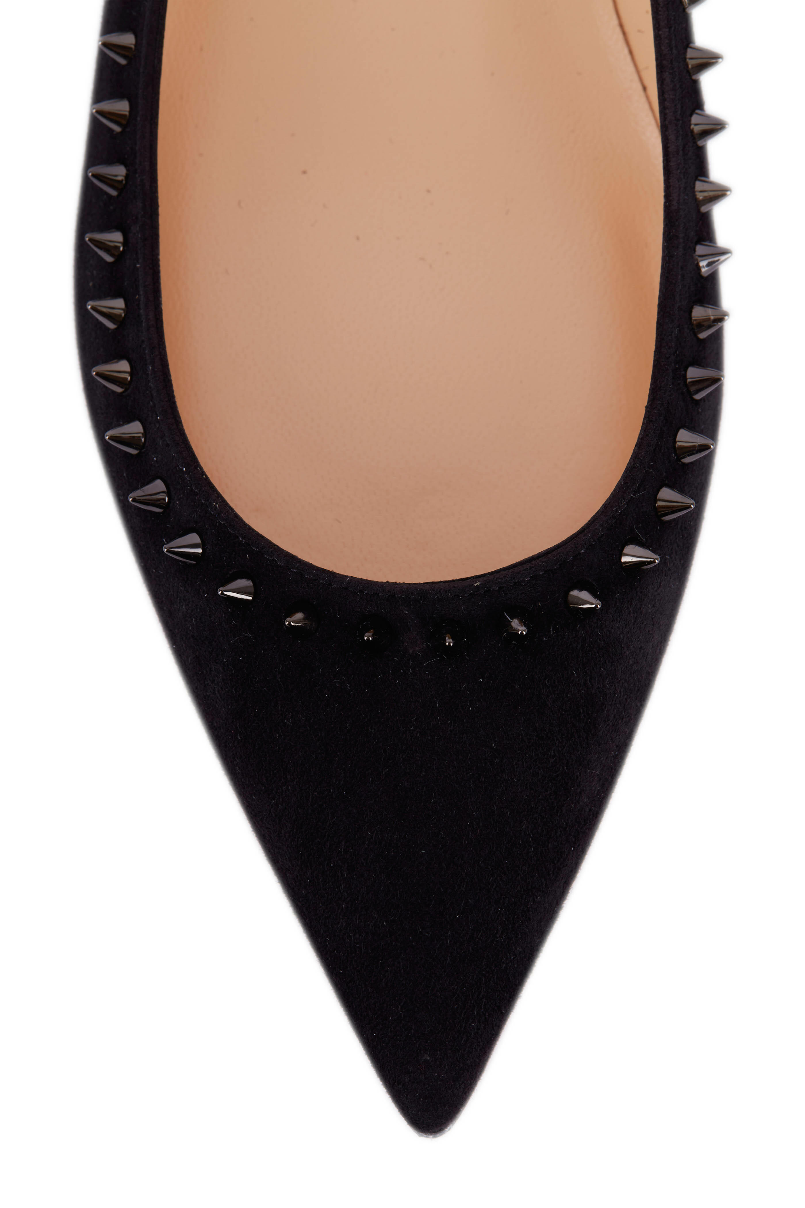 Christian Louboutin Anjalina Black Suede Spiked Flat