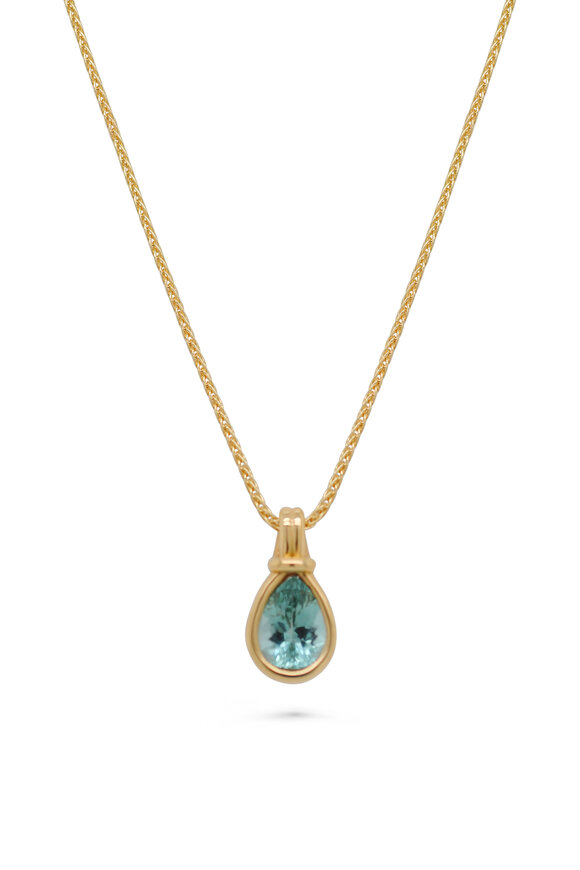 Kali Zoe 18k Yellow Gold Tourmaline Hitch Pendant Necklace - view 1