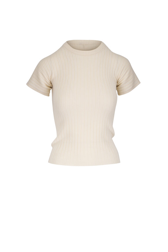 Loro Piana Coste White Snow Cashmere T-Shirt