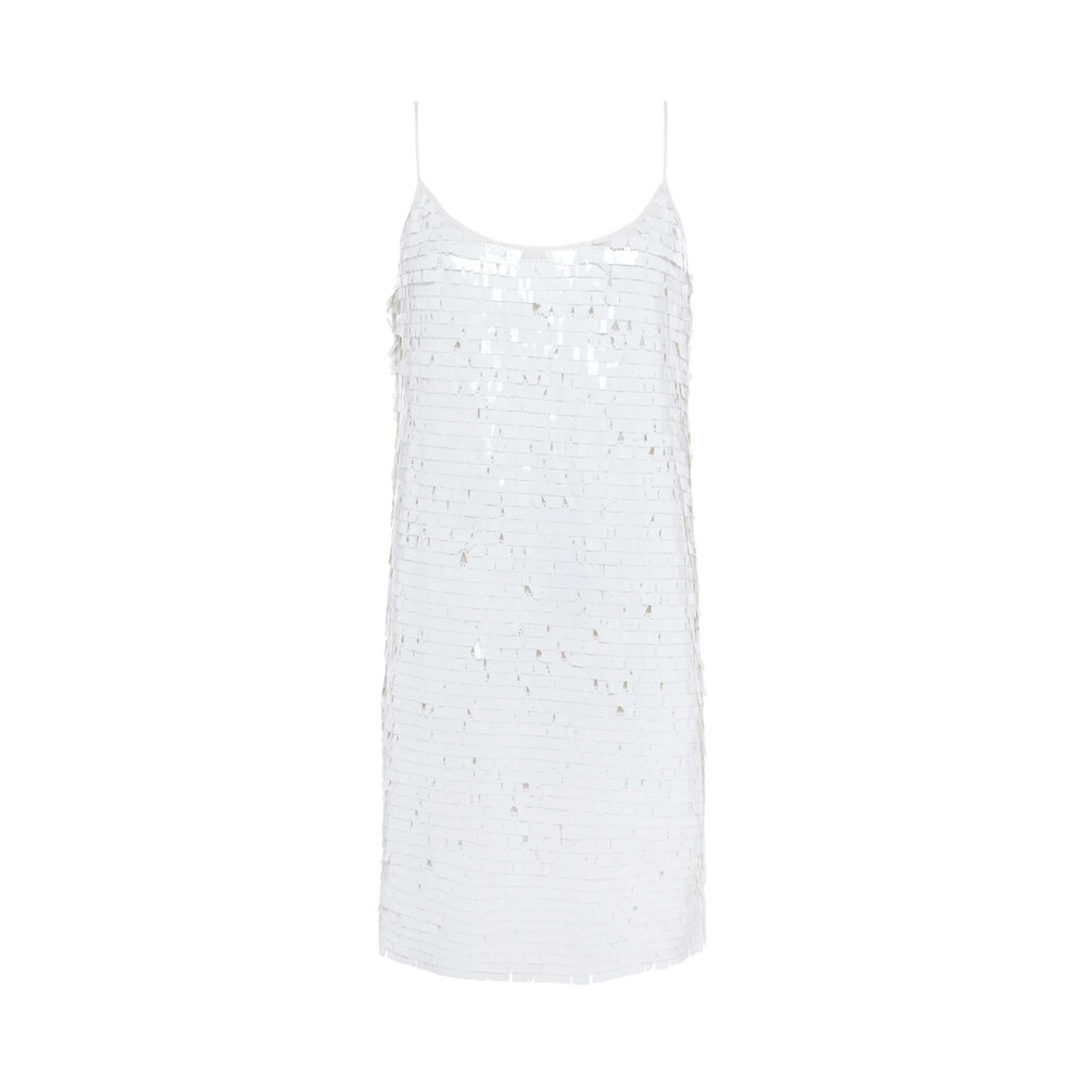 white sequin shift dress Shop Premium White Sequin Embroidered Cowl Neck Shift Dress Online in Oman