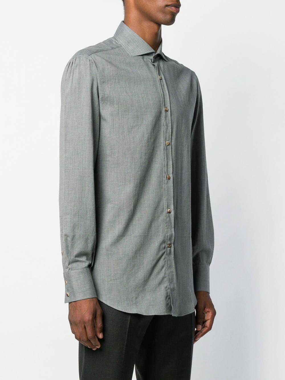 Brunello Cucinelli - Gray Basic Fit Sport Shirt - view 4