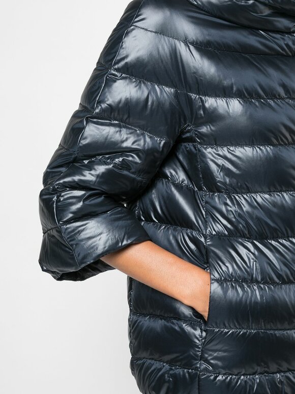 Herno Classic Navy Three-Quarter Sleeve Puffer Jacket - view 4