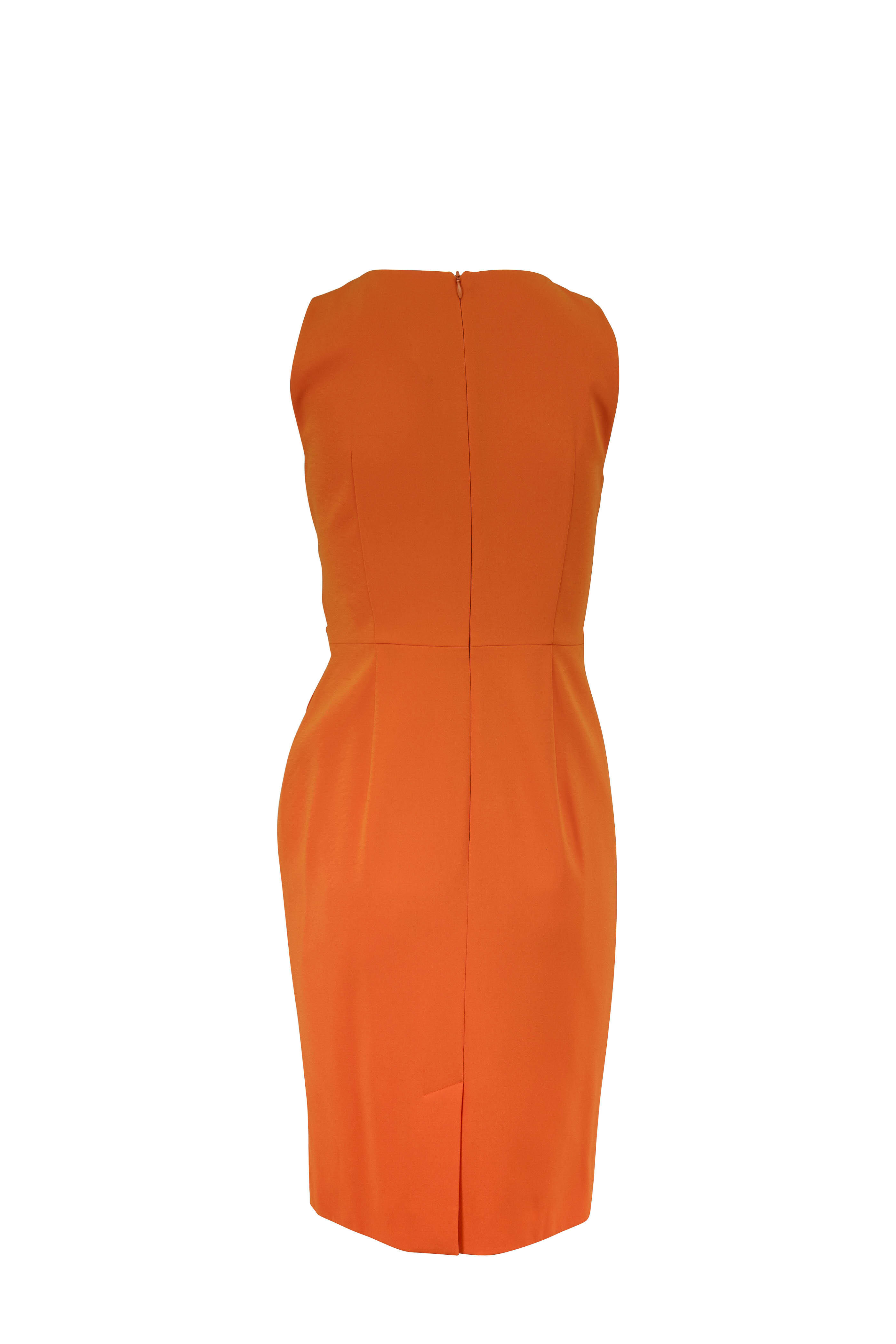 paule ka orange dress Paule Ka Crepe Ruffle Dress with Satin Back  UFO No More