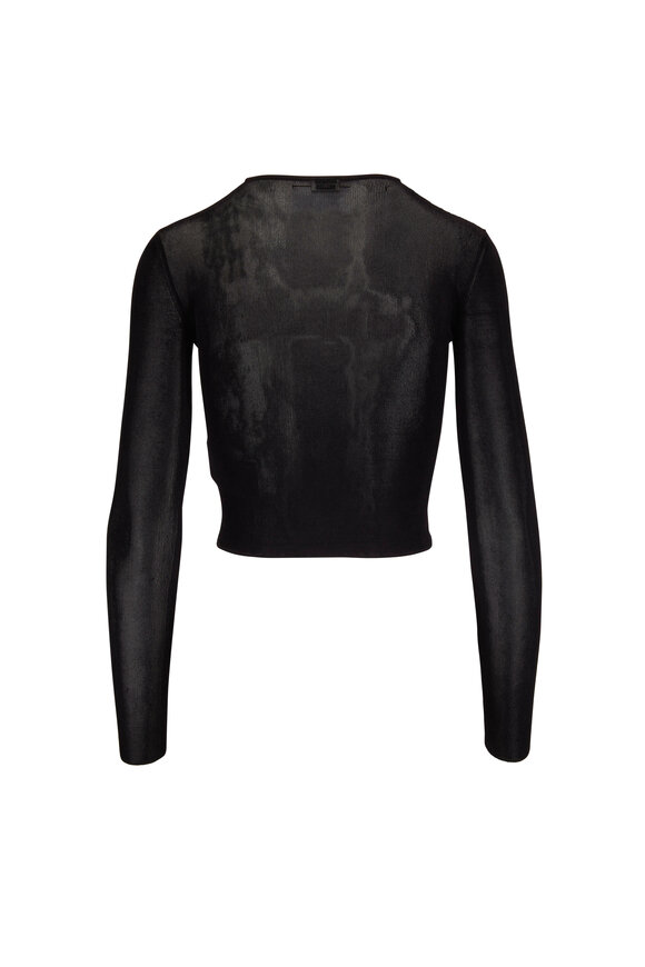 Saint Laurent - Black Sheer Knit Top