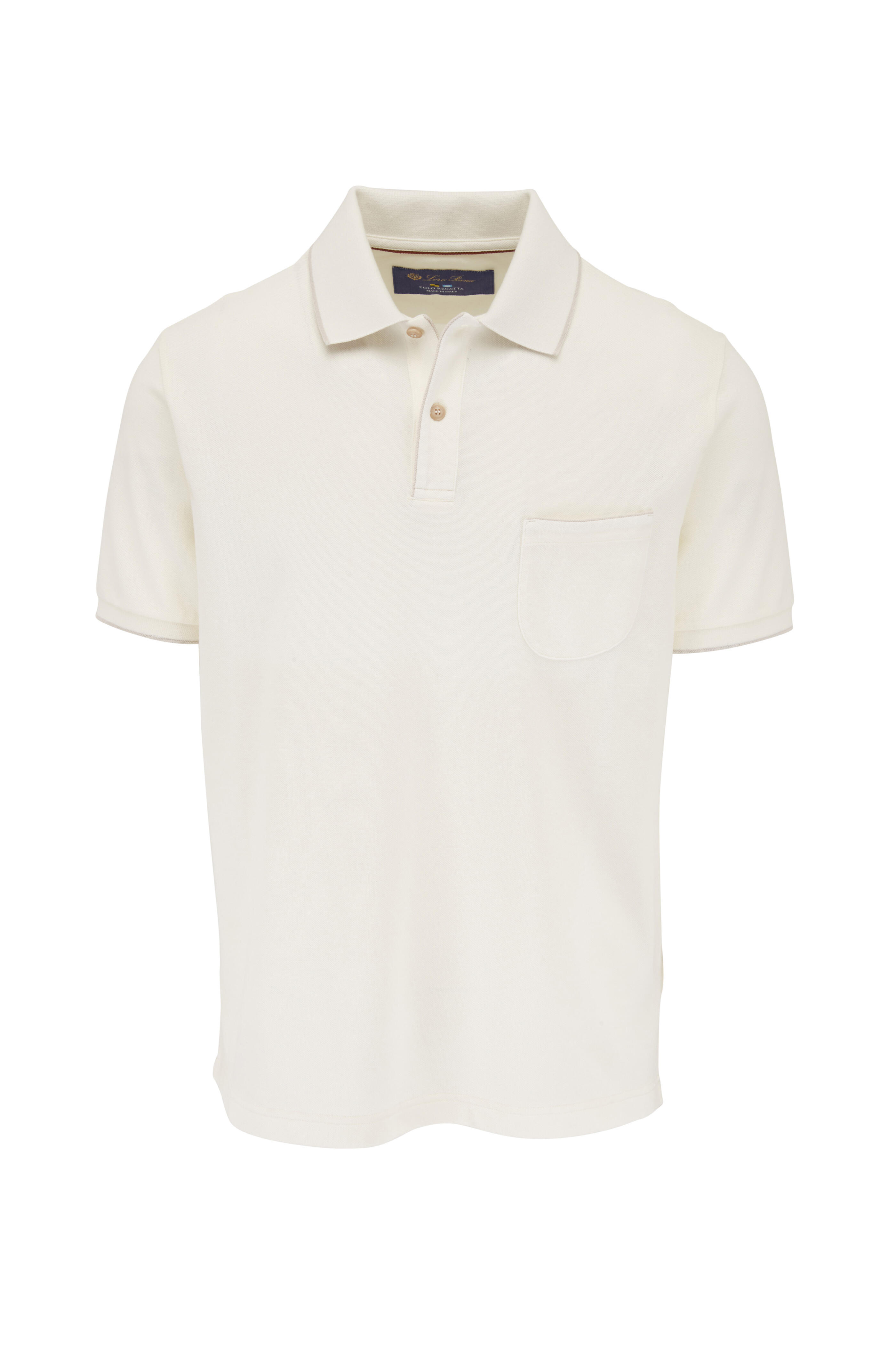 美品 ロロピアーナ Loro Piana POLO REGATTA ポロシャツ Loro Piana - Regatta White Polo | Mitchell Stores
