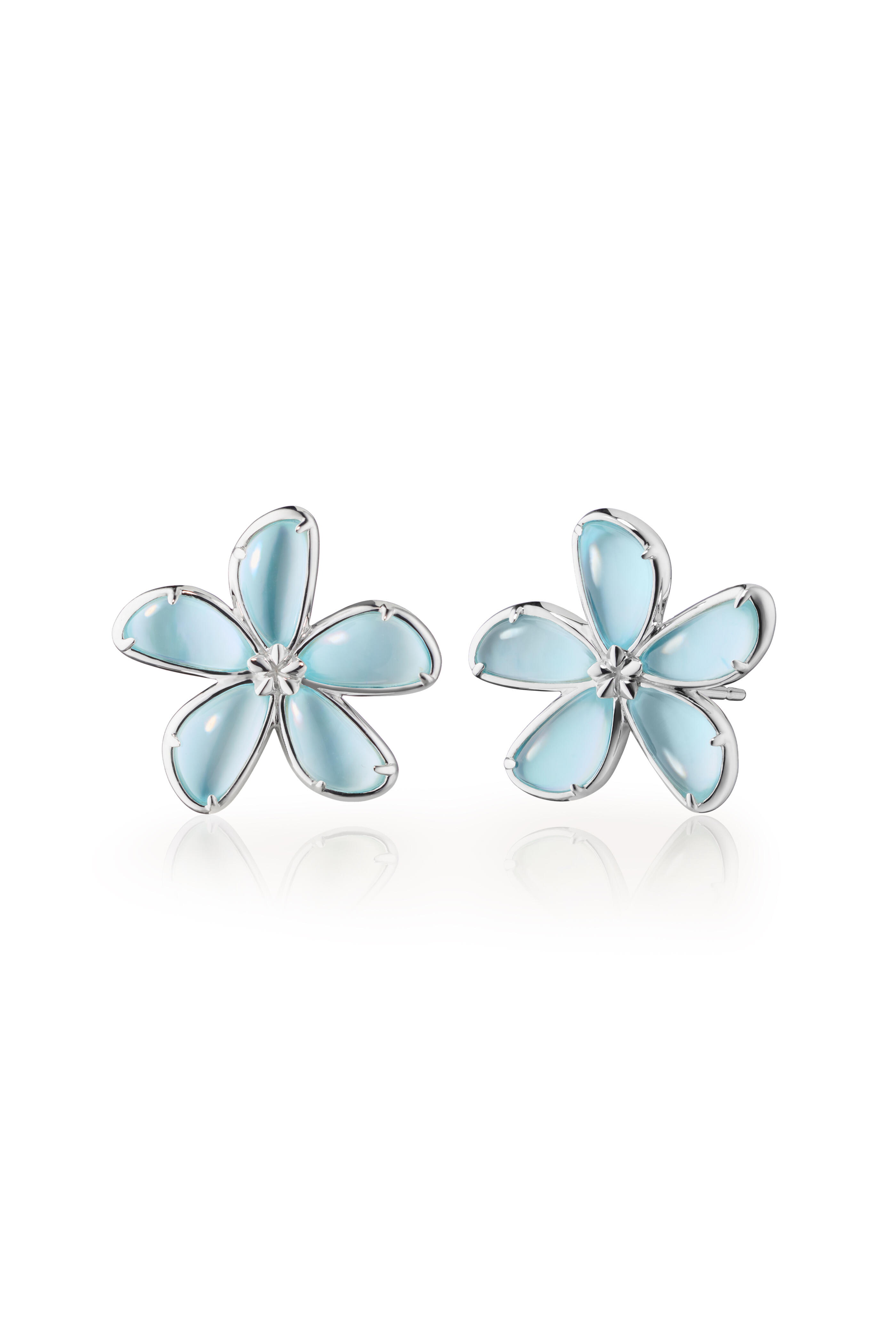 Monica Rich Kosann - Sterling Silver Blue Topaz Double Petal Earring
