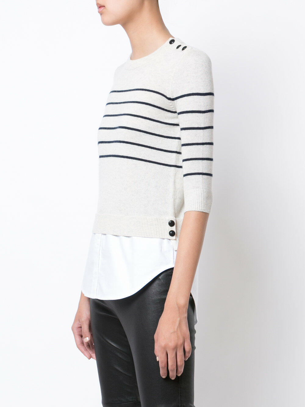 Veronica Beard - Knot Mariner Ivory & Navy Stripe Combo Sweater