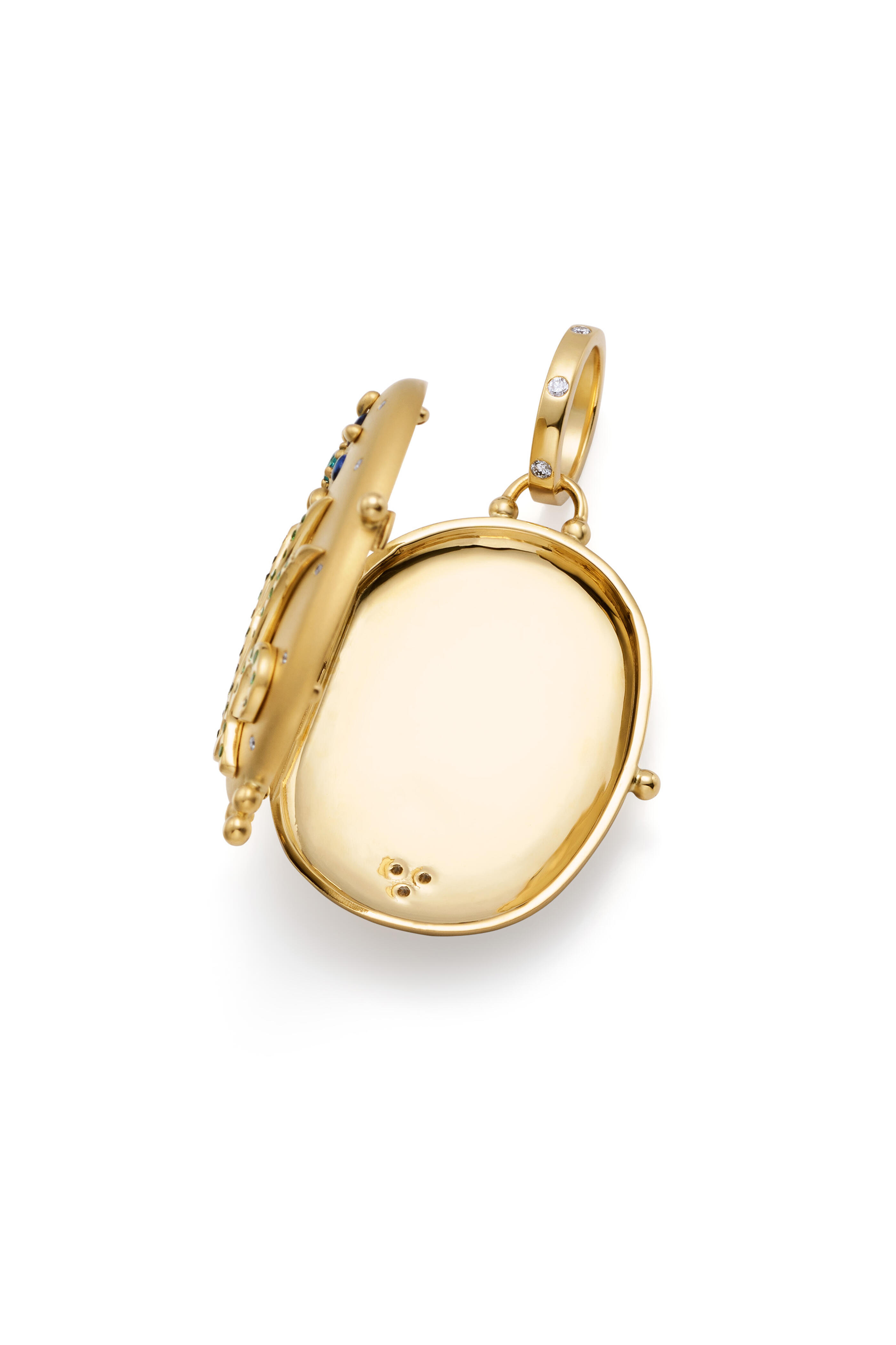 Temple St. Clair - 18k Gold Large Blue Sapphire Primavera Locket