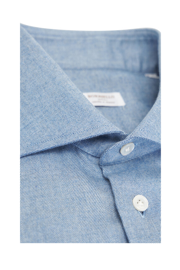 Borriello - Light Blue Cotton & Cashmere Dress Shirt