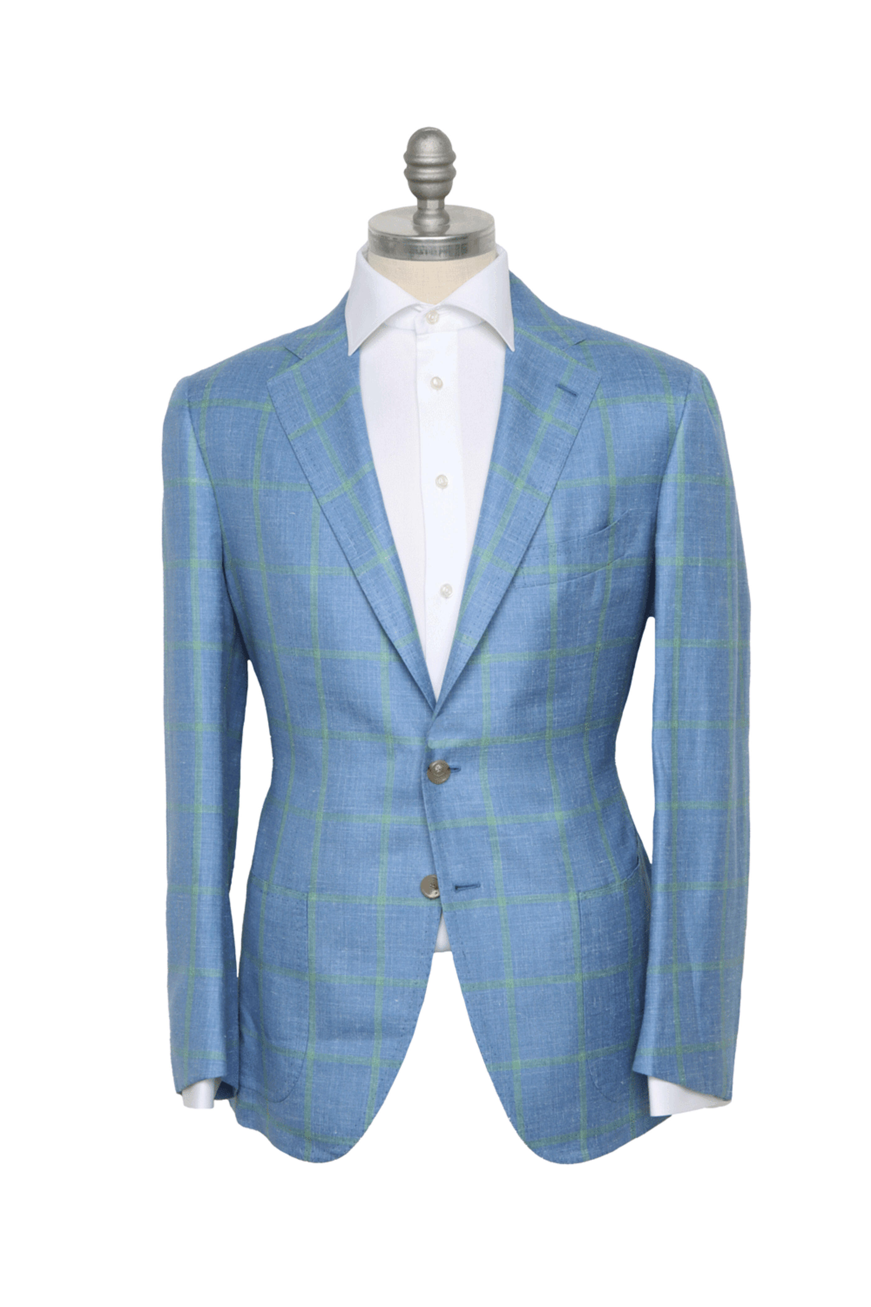 Cesare Attolini - Blue & Green Windowpane Sportcoat