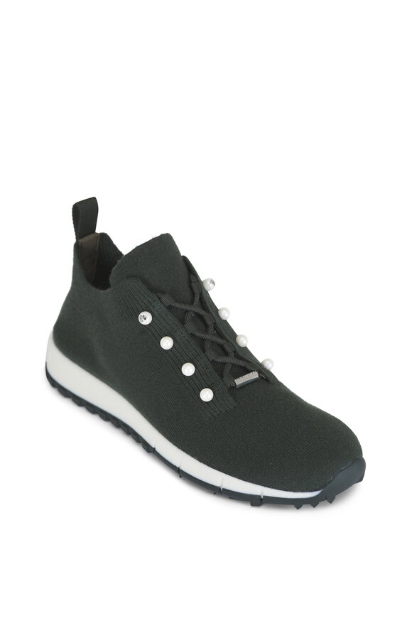 Jimmy Choo Veles Dark Moss Mix Knit Sneaker - view 1