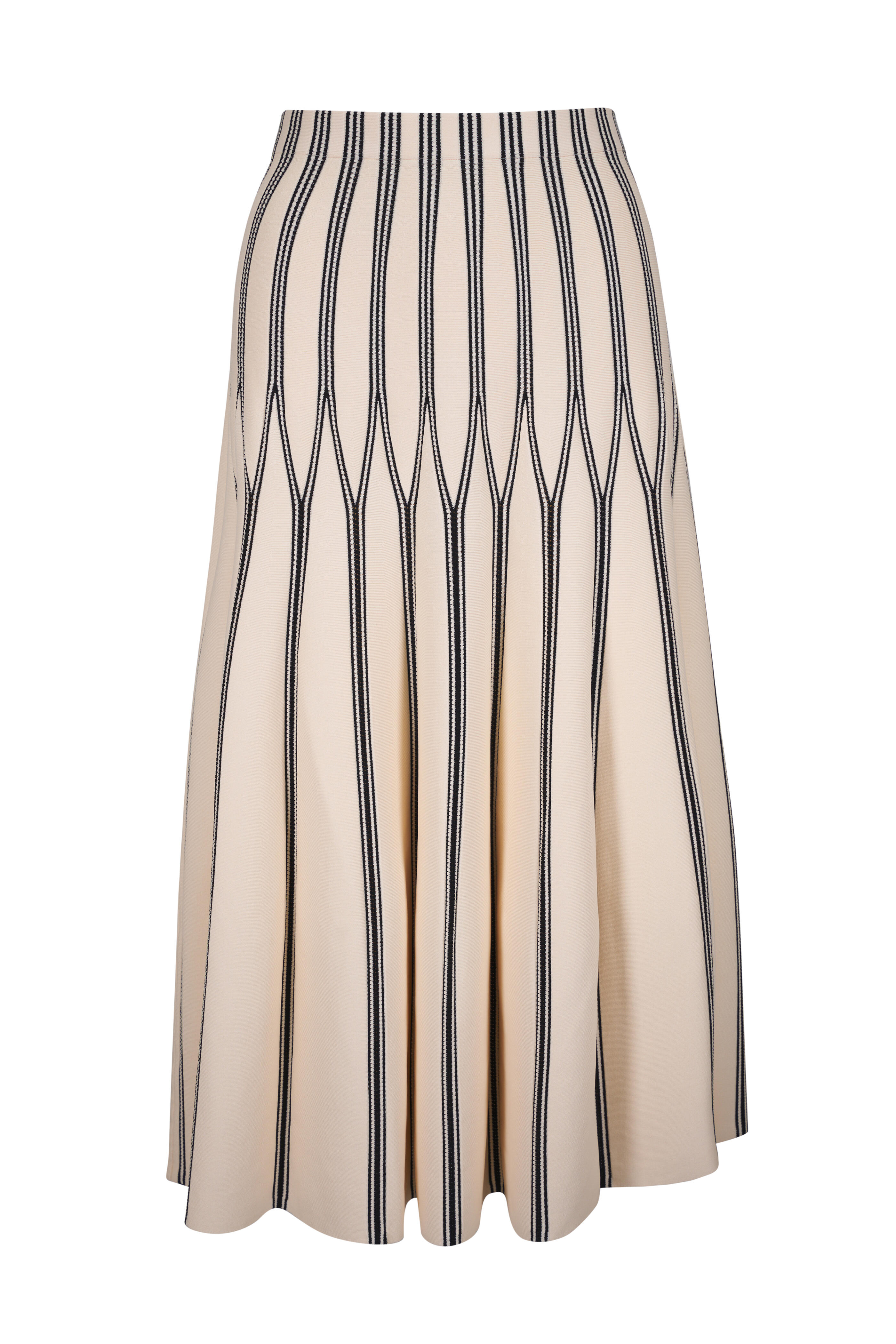 Zimmermann - Rebellion Cream & Black Stripe Midi Skirt