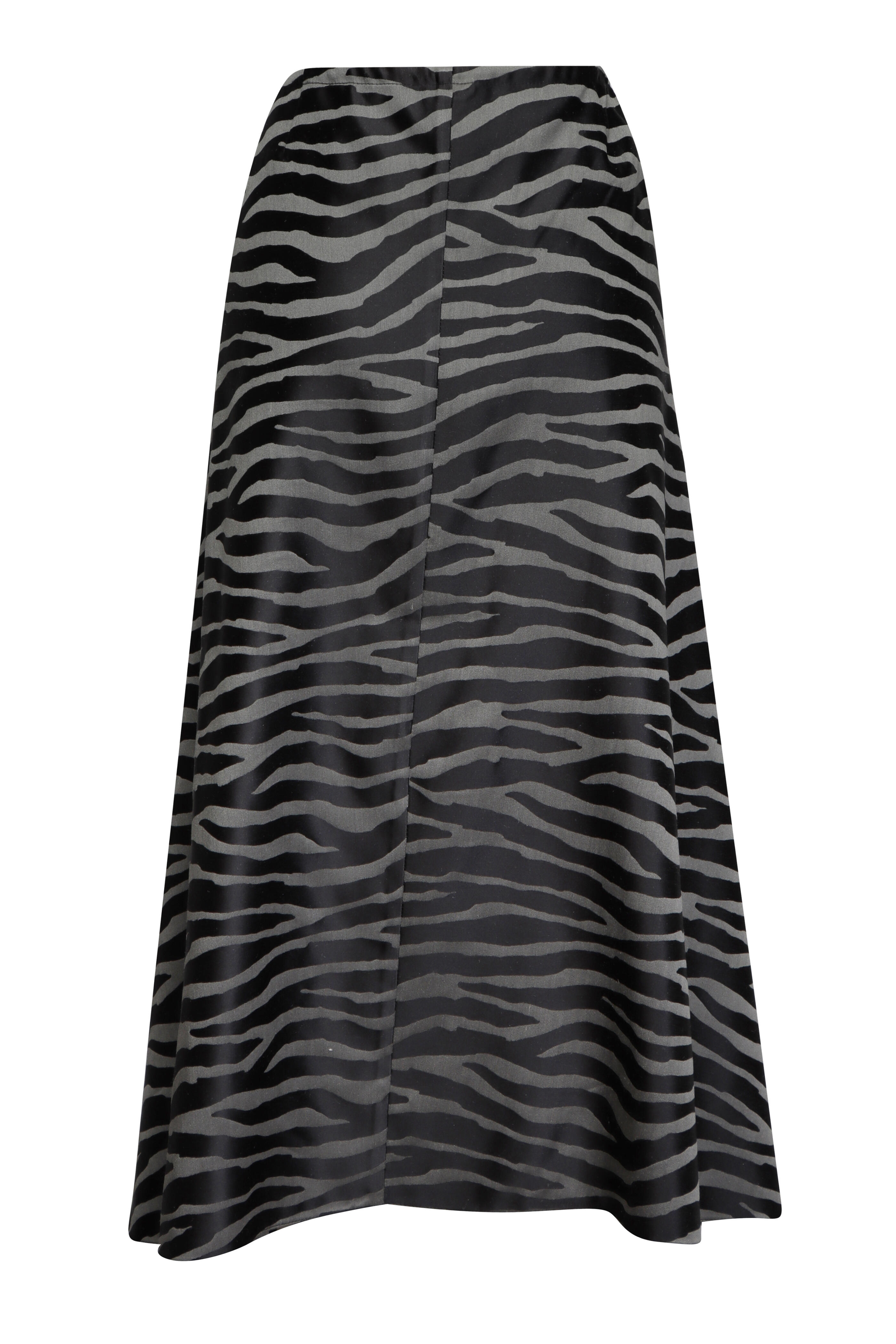 Peter Cohen - Fuel Grey Zebra Long Aline Skirt