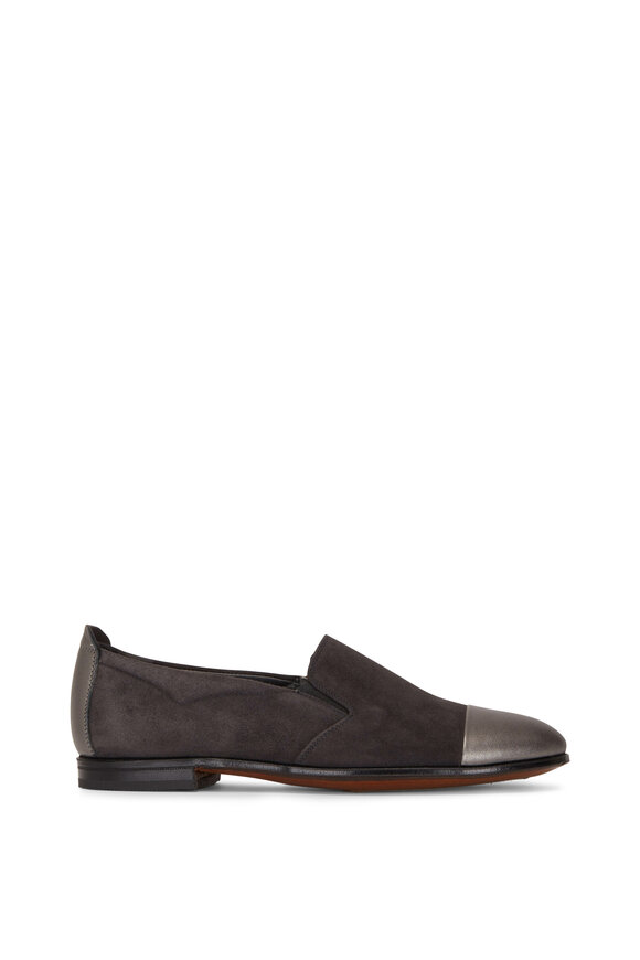 Gravati - Dark Gray Suede & Leather Cap Toe Flat