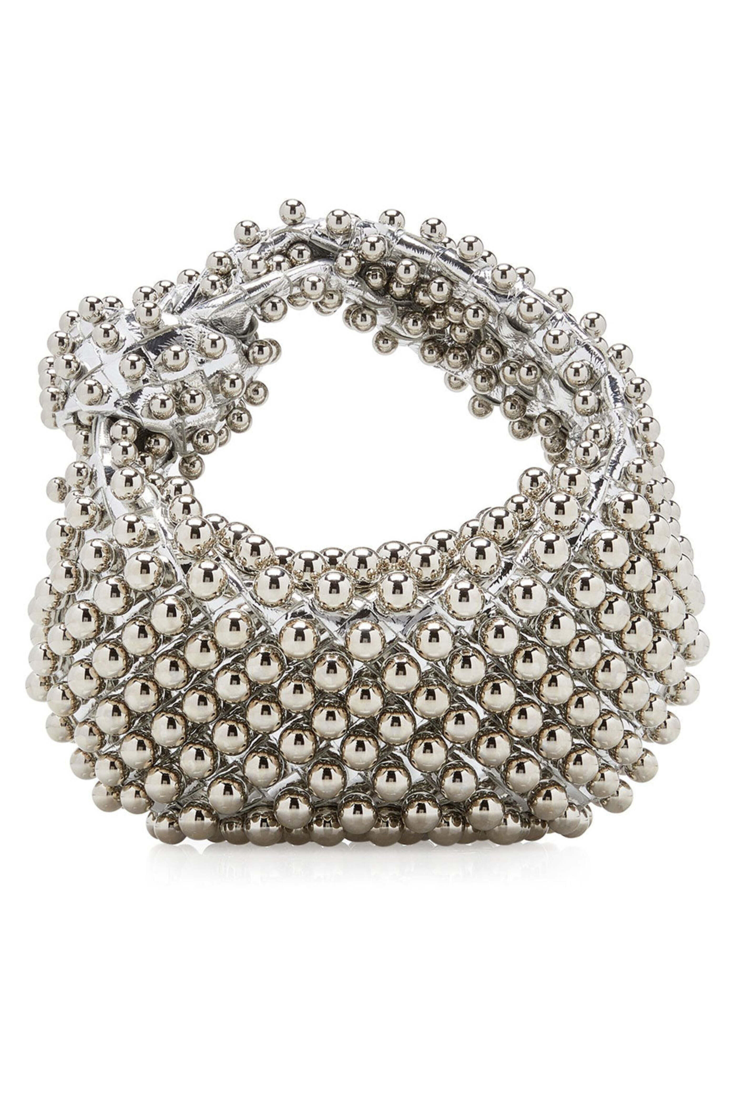 Bottega Veneta - Jodie Mini Studded Mirror Bag in Silver