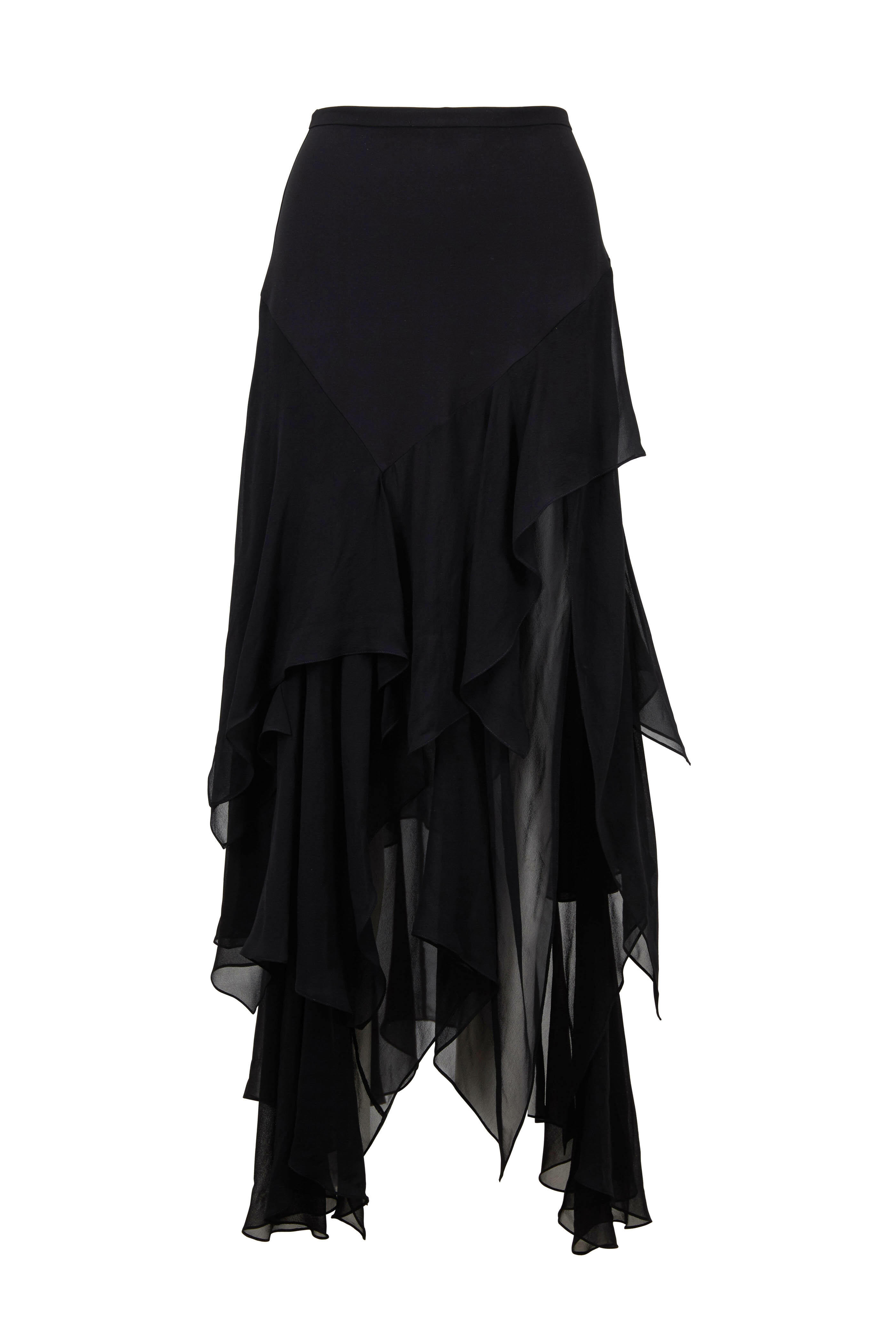 Michael Kors Collection - Black Silk Chiffon Skirt