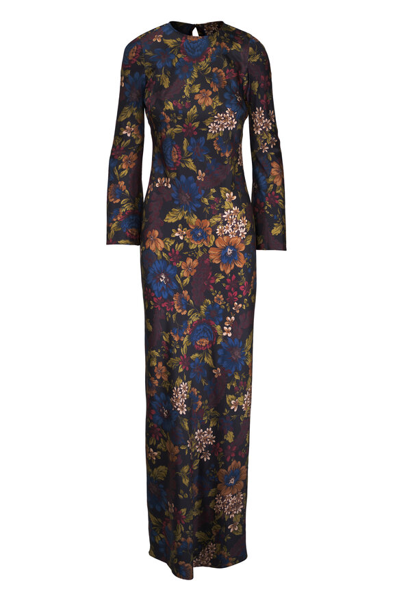 Veronica Beard Gemma Black Multi Floral Maxi Dress